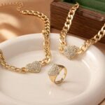 HS Jewellery Luxe Heart Crystal Chain Set